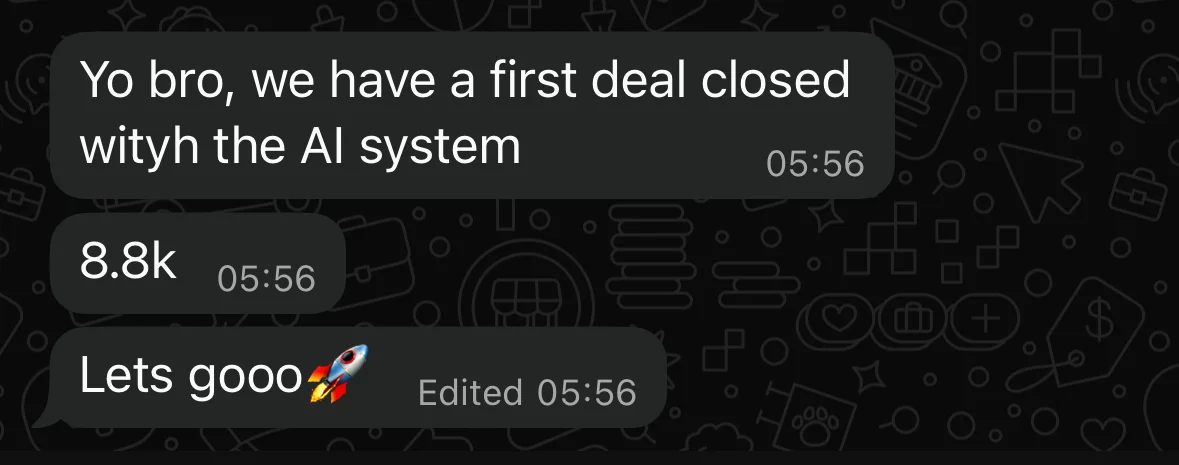 Adrien Ninet: first deal closed, 8.8K