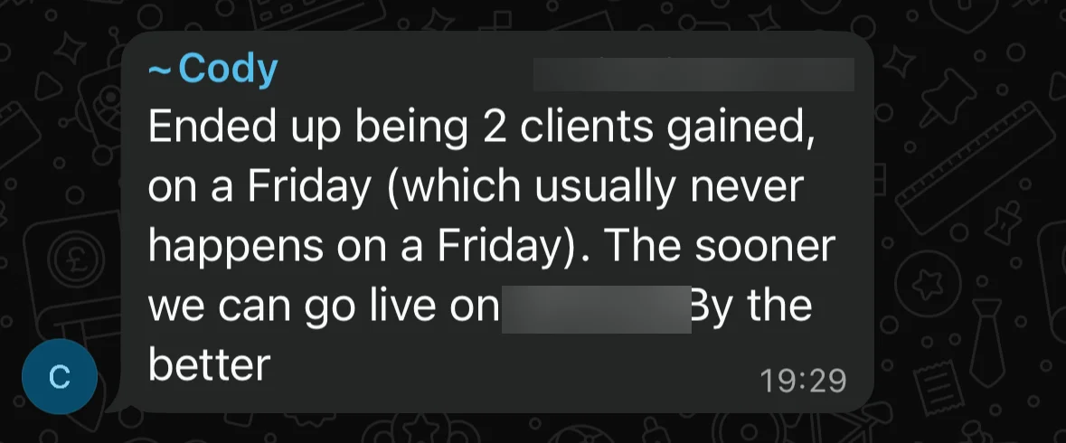Cody Nickson: 2 clients on a Friday